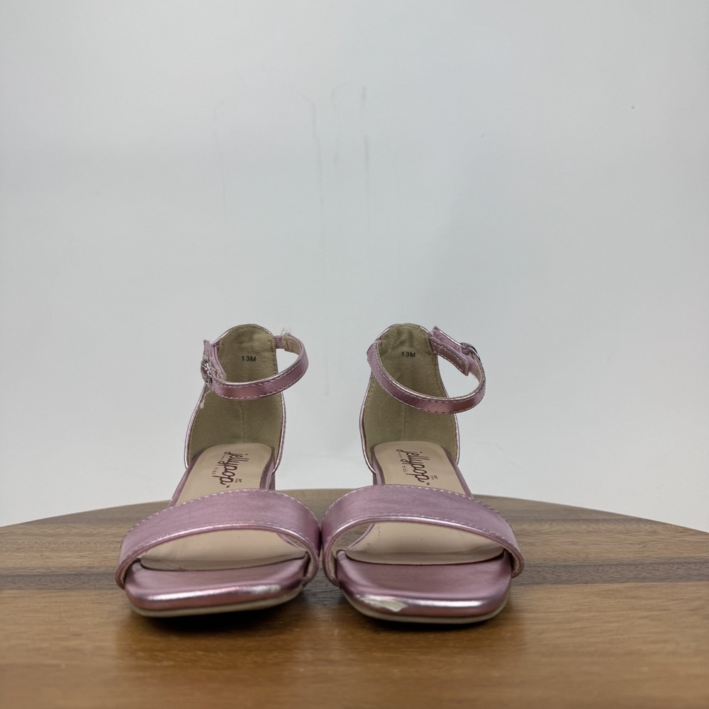 New Little Kids Jellypop Kanika Pink Glitter Heeled Ankle Strap Sandals 13 C